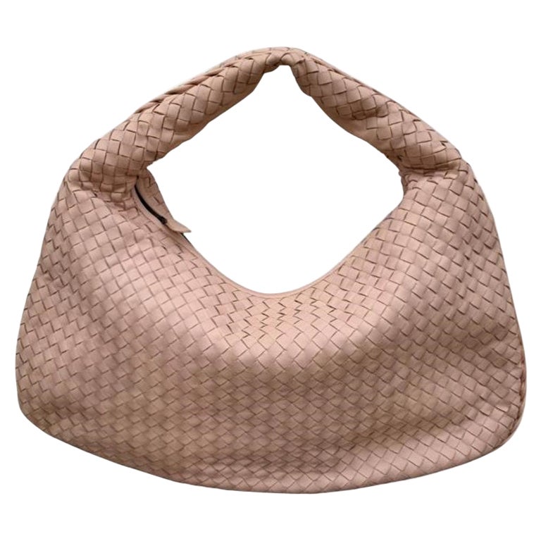 Bottega Veneta Veneta Hobo Medium Light Nude Pink Intrecciato Leather Bag 48cm