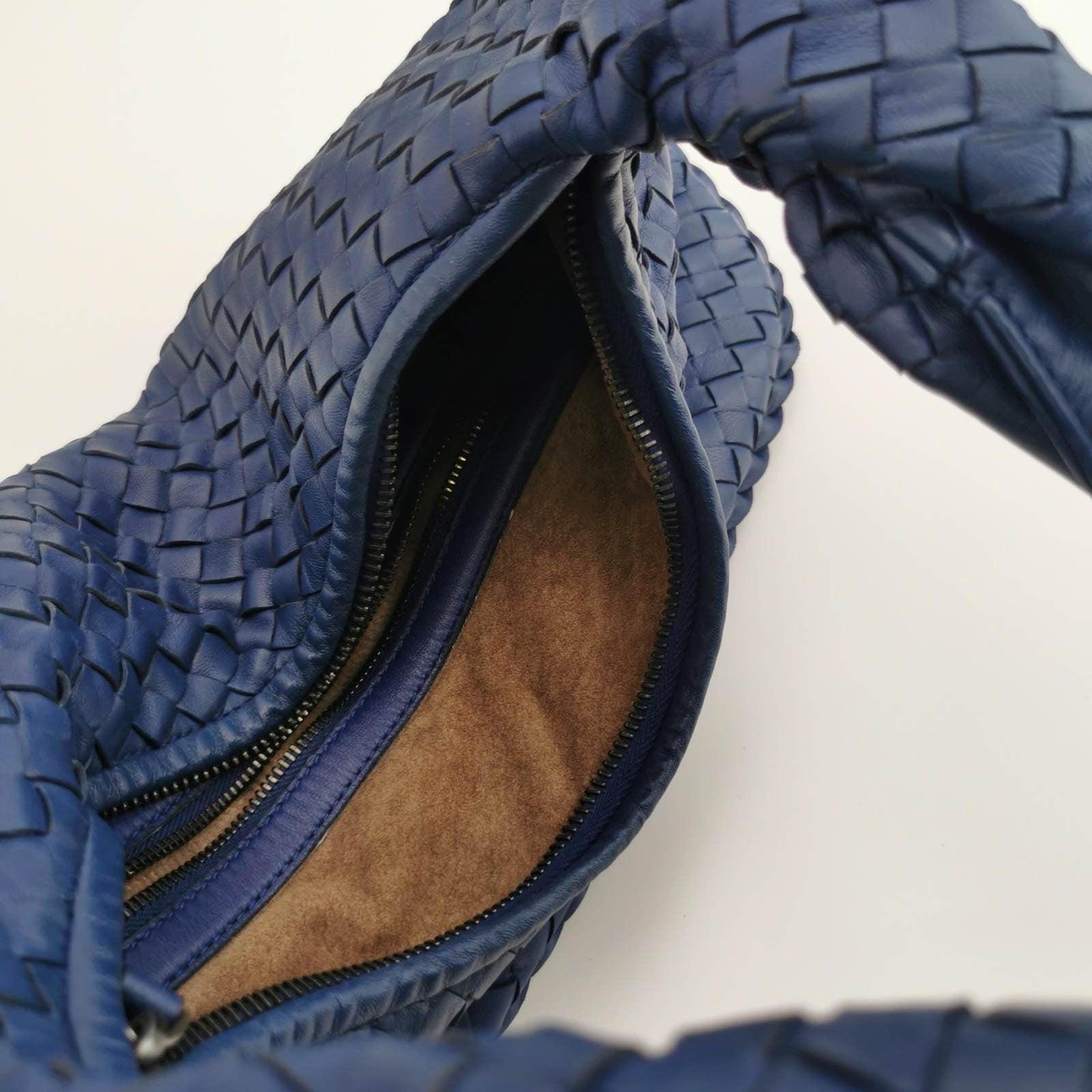 Bottega Veneta Veneta Hobo Medium Navy Intrecciato Leather Bag 6