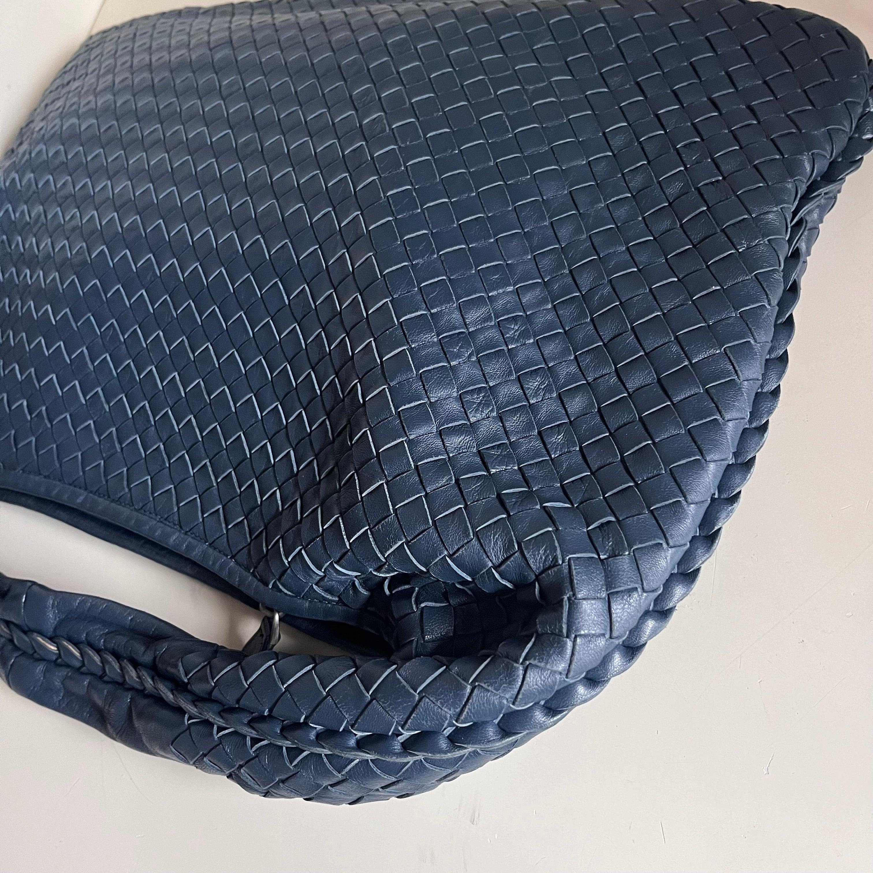 Bottega Veneta Veneta Hobo Medium Navy Intrecciato Leather Bag 1