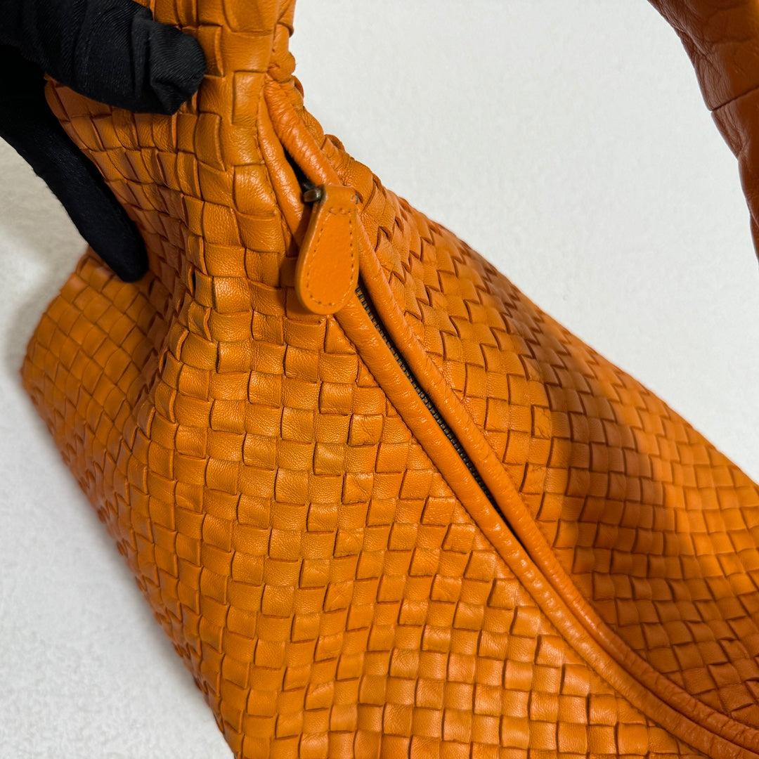 Bottega Veneta Veneta Hobo Medium Orange Intrecciato Leather Bag 47cm 7