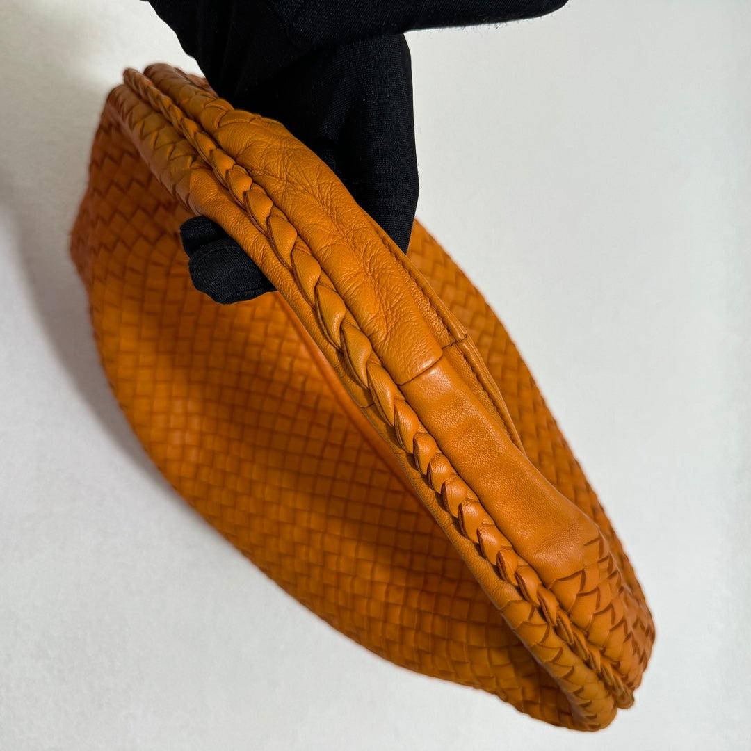 Bottega Veneta Veneta Hobo Medium Orange Intrecciato Leather Bag 47cm 3