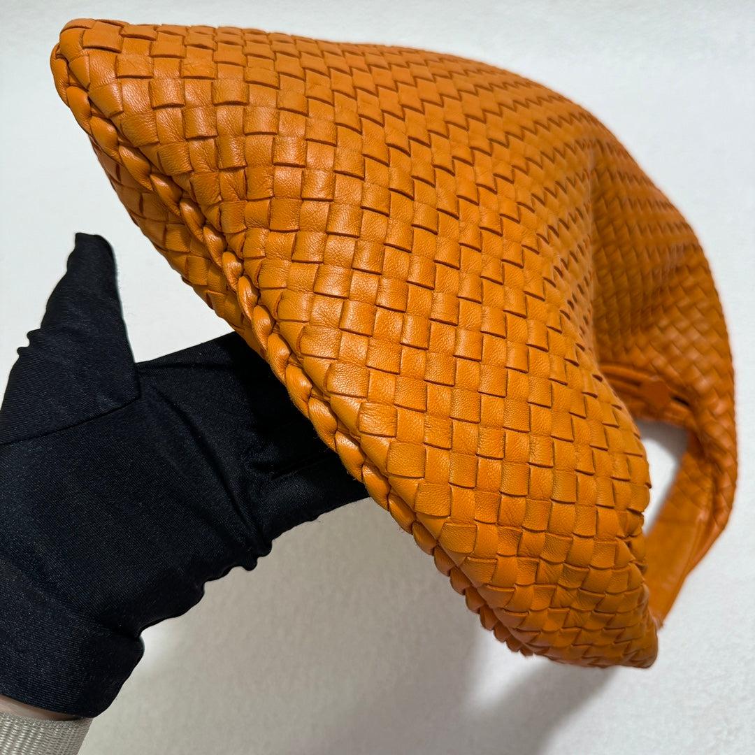 Bottega Veneta Veneta Hobo Medium Orange Intrecciato Leather Bag 47cm 4