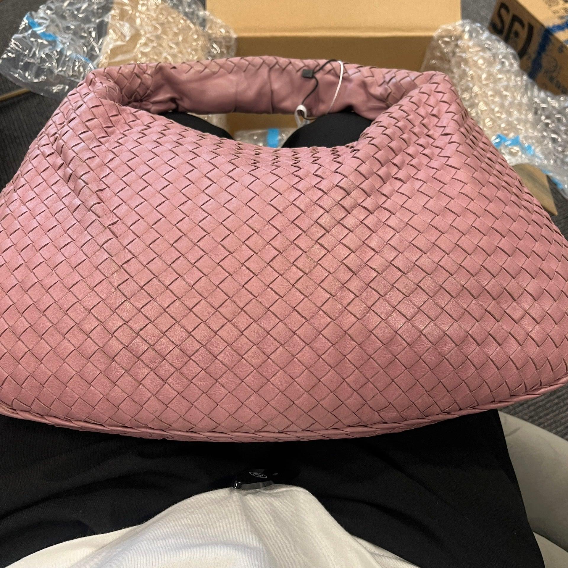 Bottega Veneta Veneta Hobo Bolso mediano de piel Intrecciato rosa 40cm en venta 10