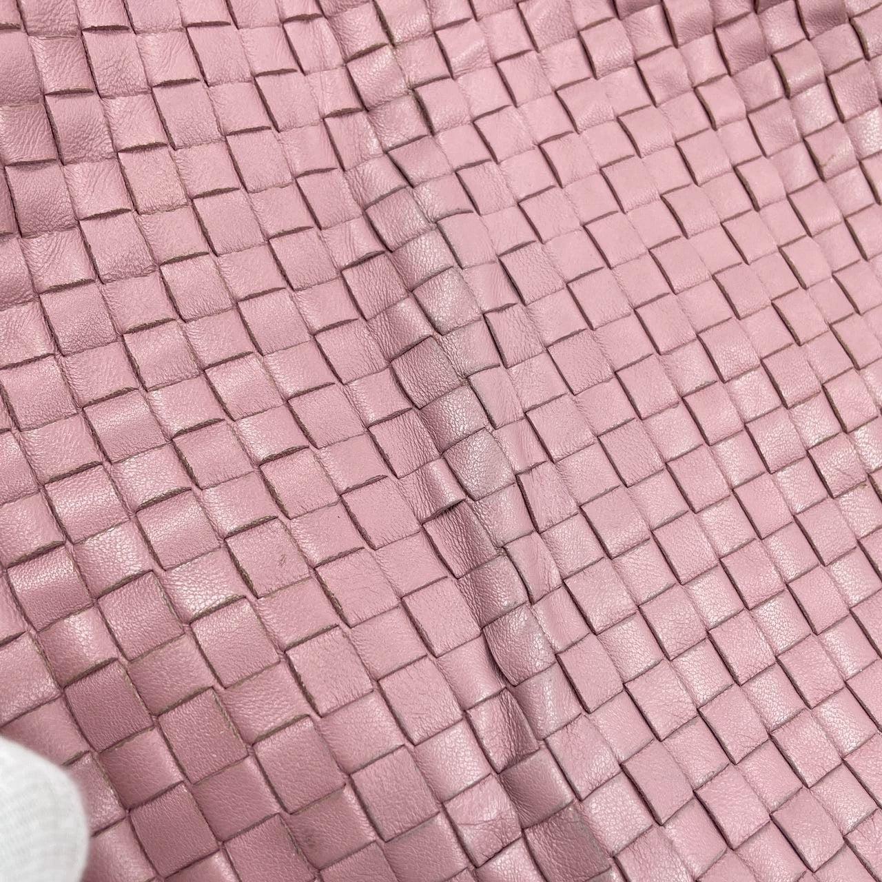 Bottega Veneta Veneta Hobo Bolso mediano de piel Intrecciato rosa 40cm en venta 12