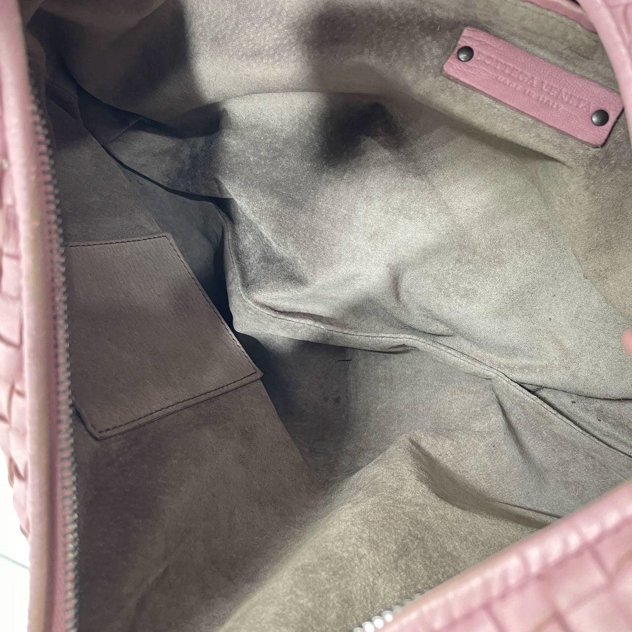 Bottega Veneta Veneta Hobo Bolso mediano de piel Intrecciato rosa 40cm en venta 3