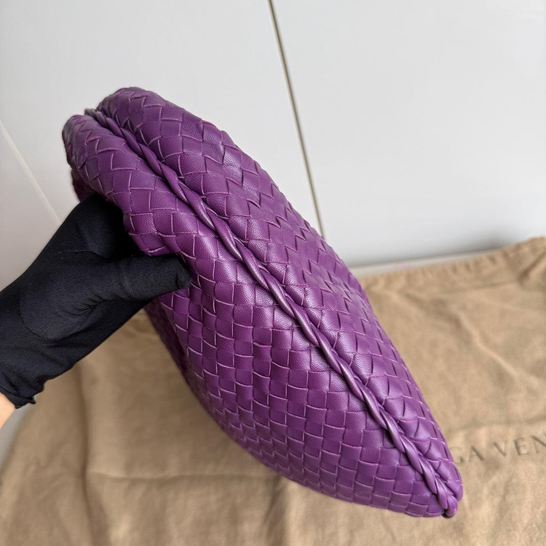 Bottega Veneta Veneta Hobo Medium Purple Intrecciato Leather Bag 41cm 7