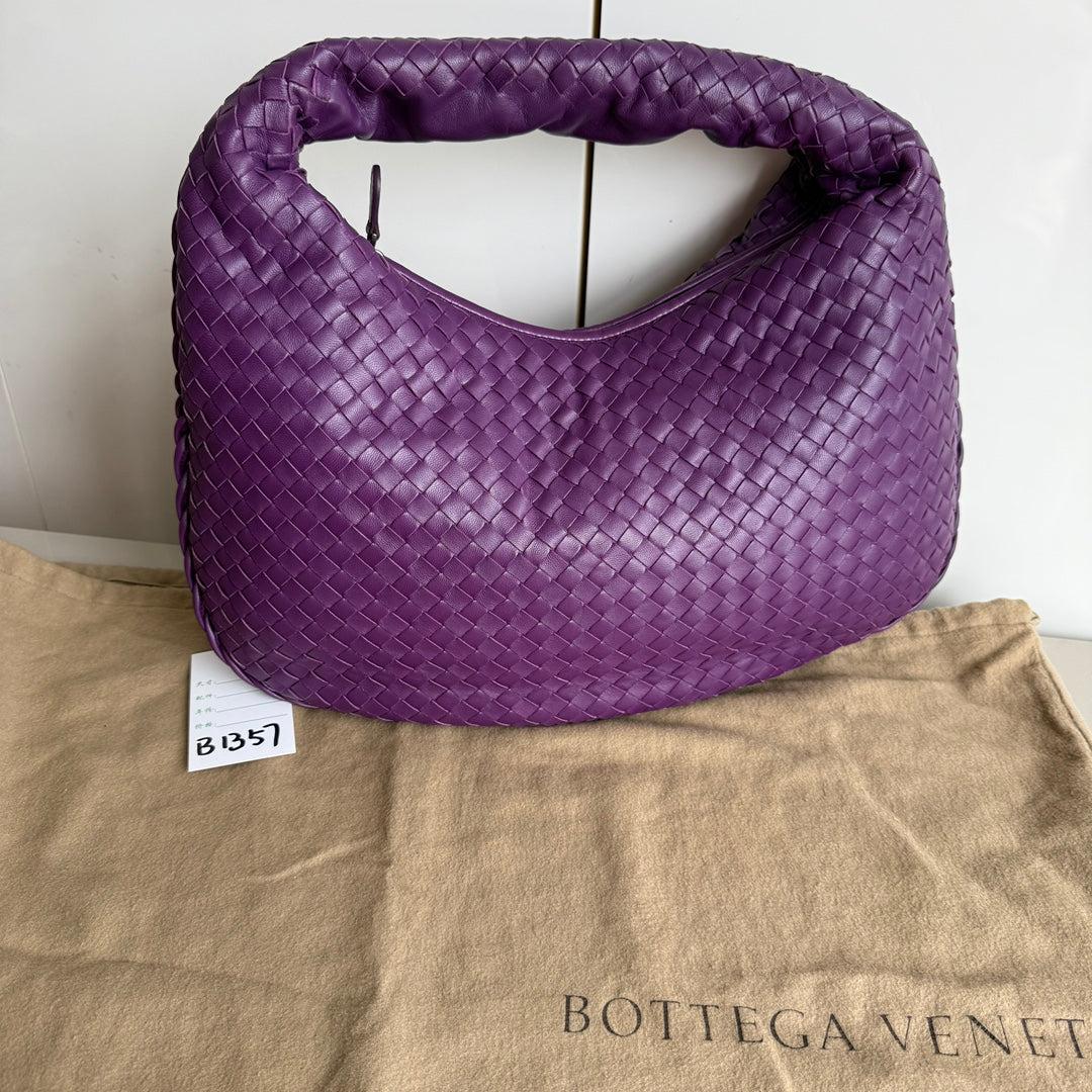 Bottega Veneta Veneta Hobo Medium Purple Intrecciato Leather Bag 41cm 1