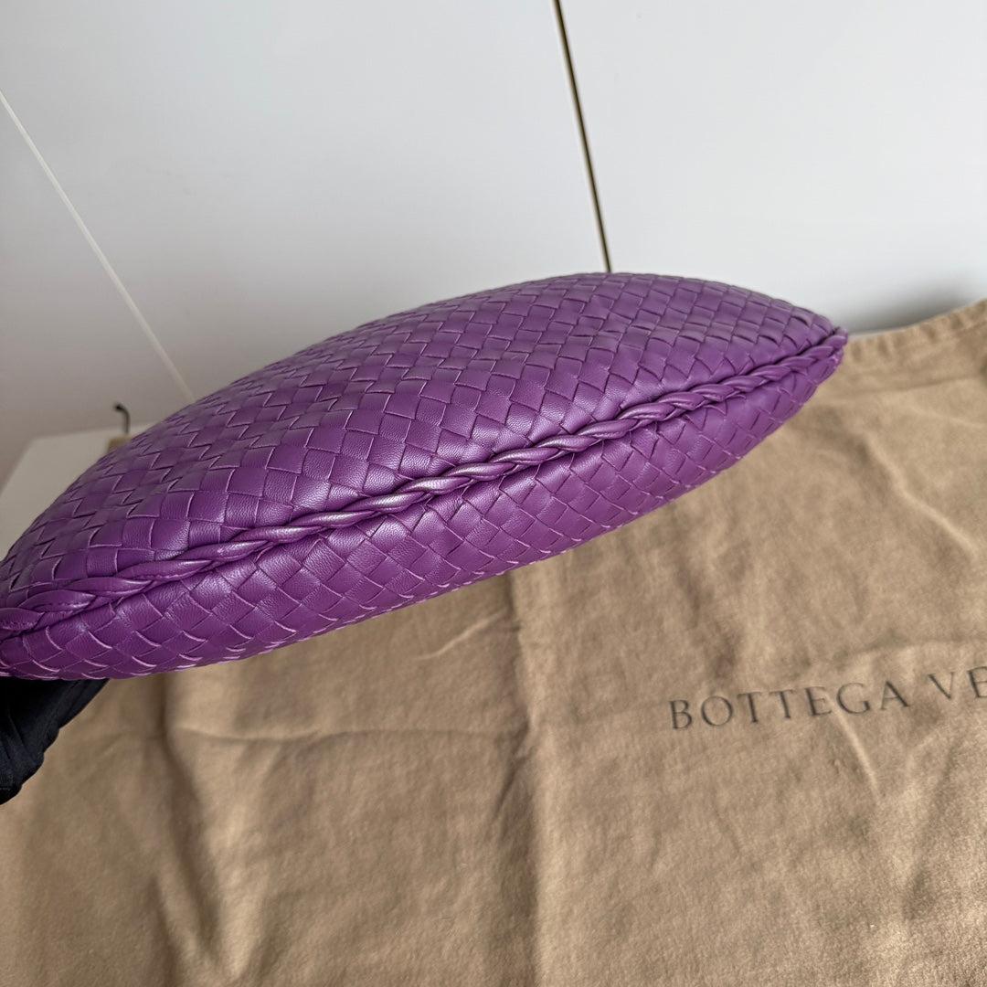 Bottega Veneta Veneta Hobo Medium Purple Intrecciato Leather Bag 41cm 3