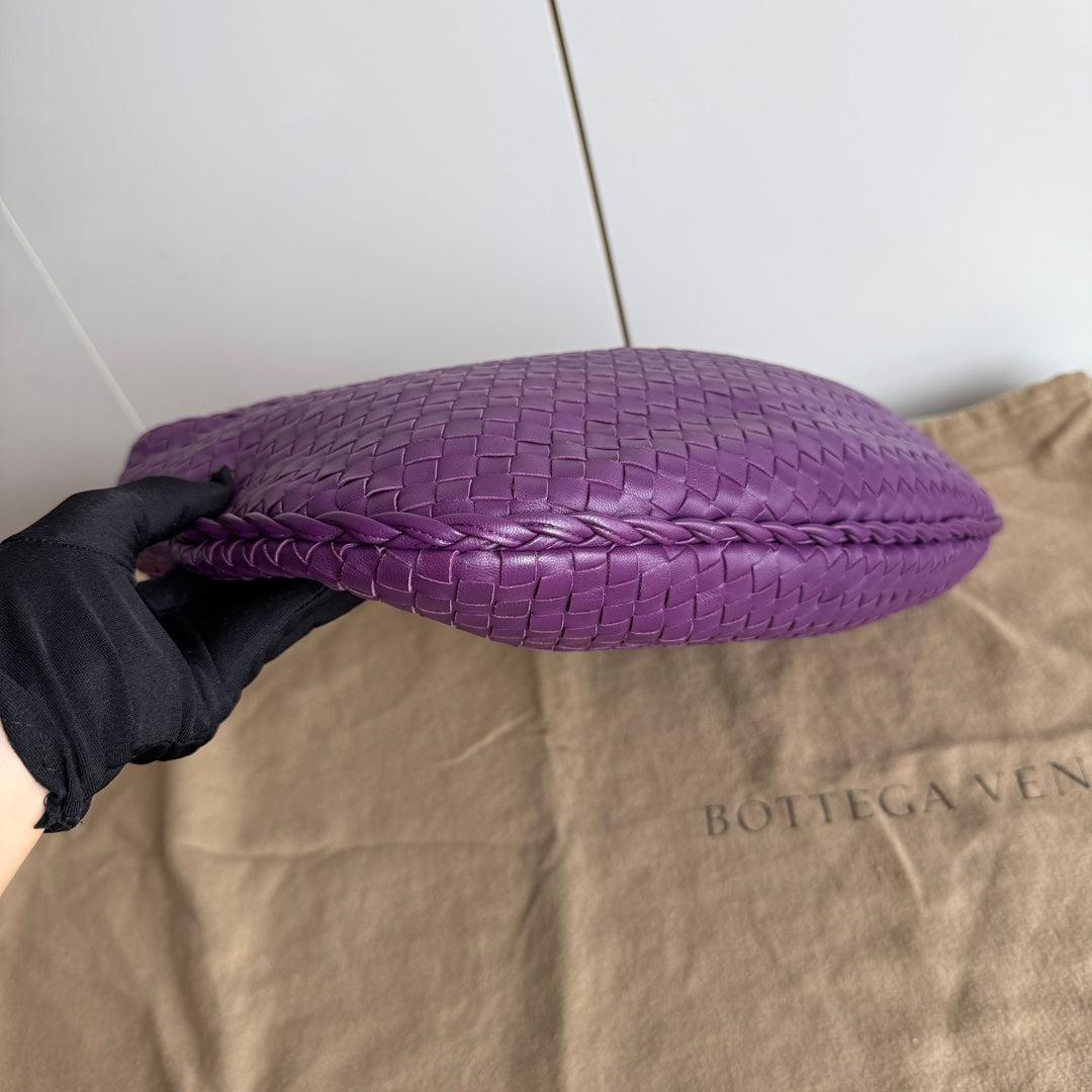 Bottega Veneta Veneta Hobo Medium Purple Intrecciato Leather Bag 41cm 4