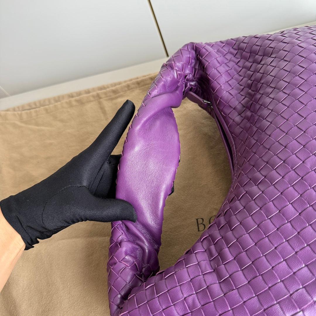 Bottega Veneta Veneta Hobo Medium Purple Intrecciato Leather Bag 41cm 5