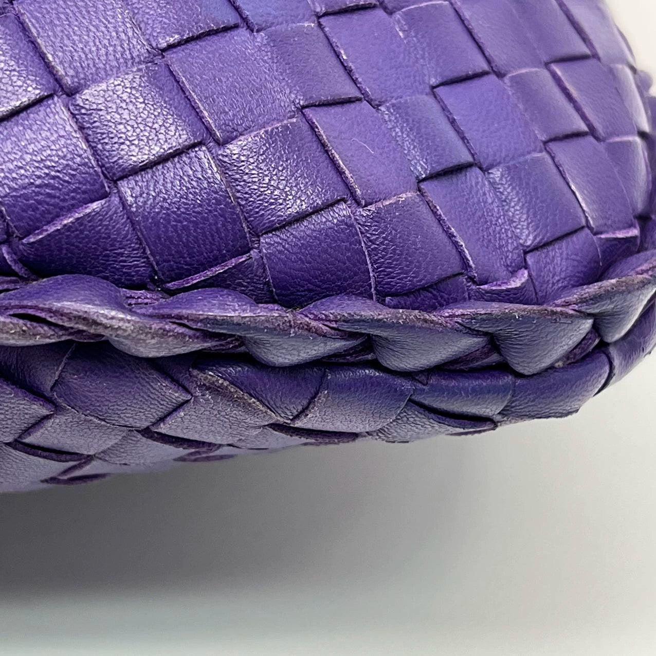 Bottega Veneta Veneta Hobo Medium Purple Intrecciato Leather Bag 7