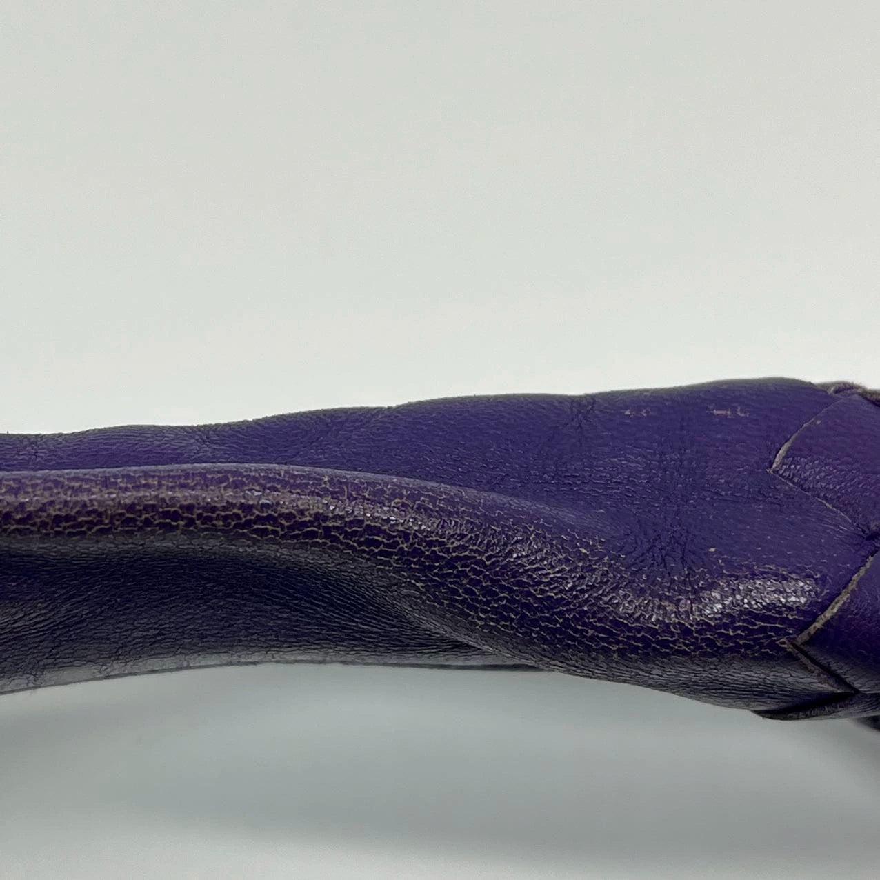 Bottega Veneta Veneta Hobo Medium Purple Intrecciato Leather Bag 10