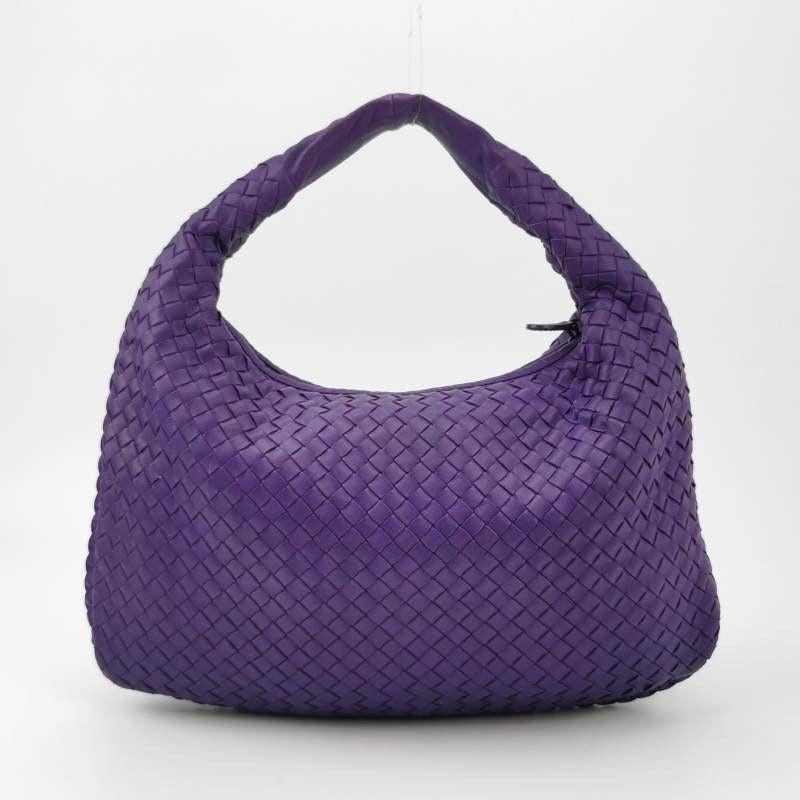 Bolso Bottega Veneta Hobo mediano de piel Intrecciato morado en Excelente Estado en AUBERVILLIERS, FR