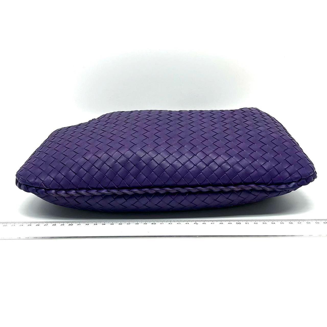 Bottega Veneta Veneta Hobo Medium Purple Intrecciato Leather Bag 1