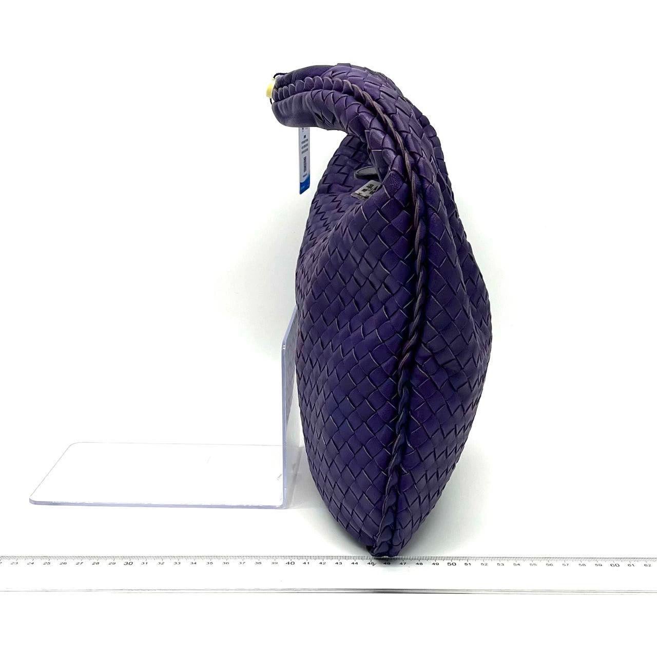 Bottega Veneta Veneta Hobo Medium Purple Intrecciato Leather Bag 2