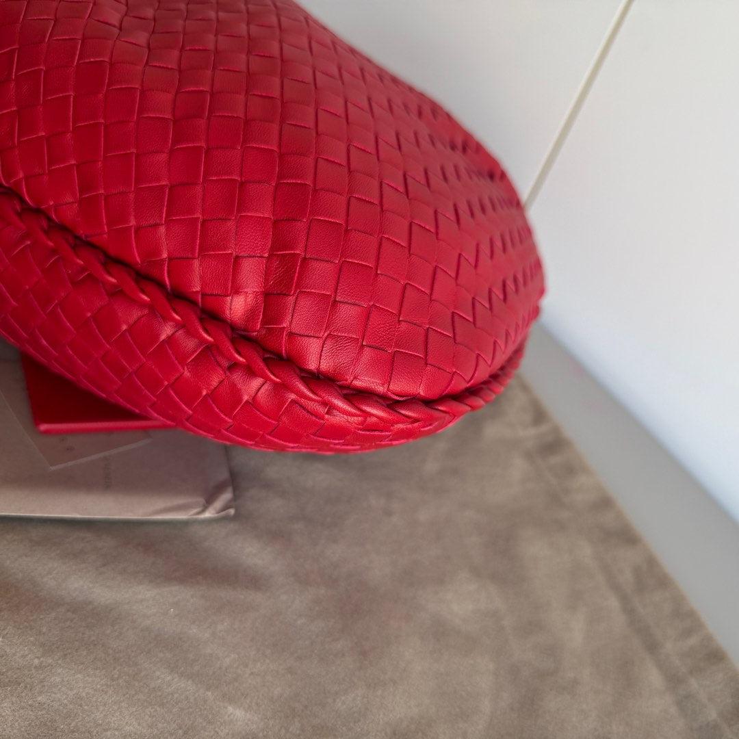 Bottega Veneta Veneta Hobo Medium Red Intrecciato Leather Bag 47cm 7