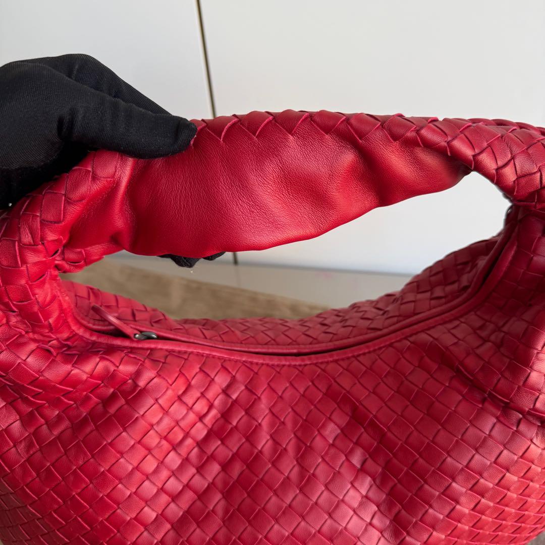Bottega Veneta Veneta Hobo Medium Red Intrecciato Leather Bag 47cm 2