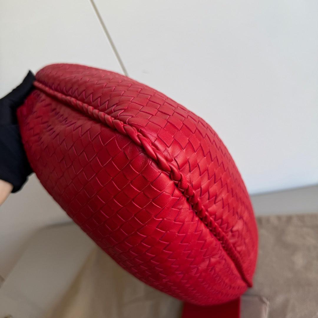 Bottega Veneta Veneta Hobo Medium Red Intrecciato Leather Bag 47cm 3