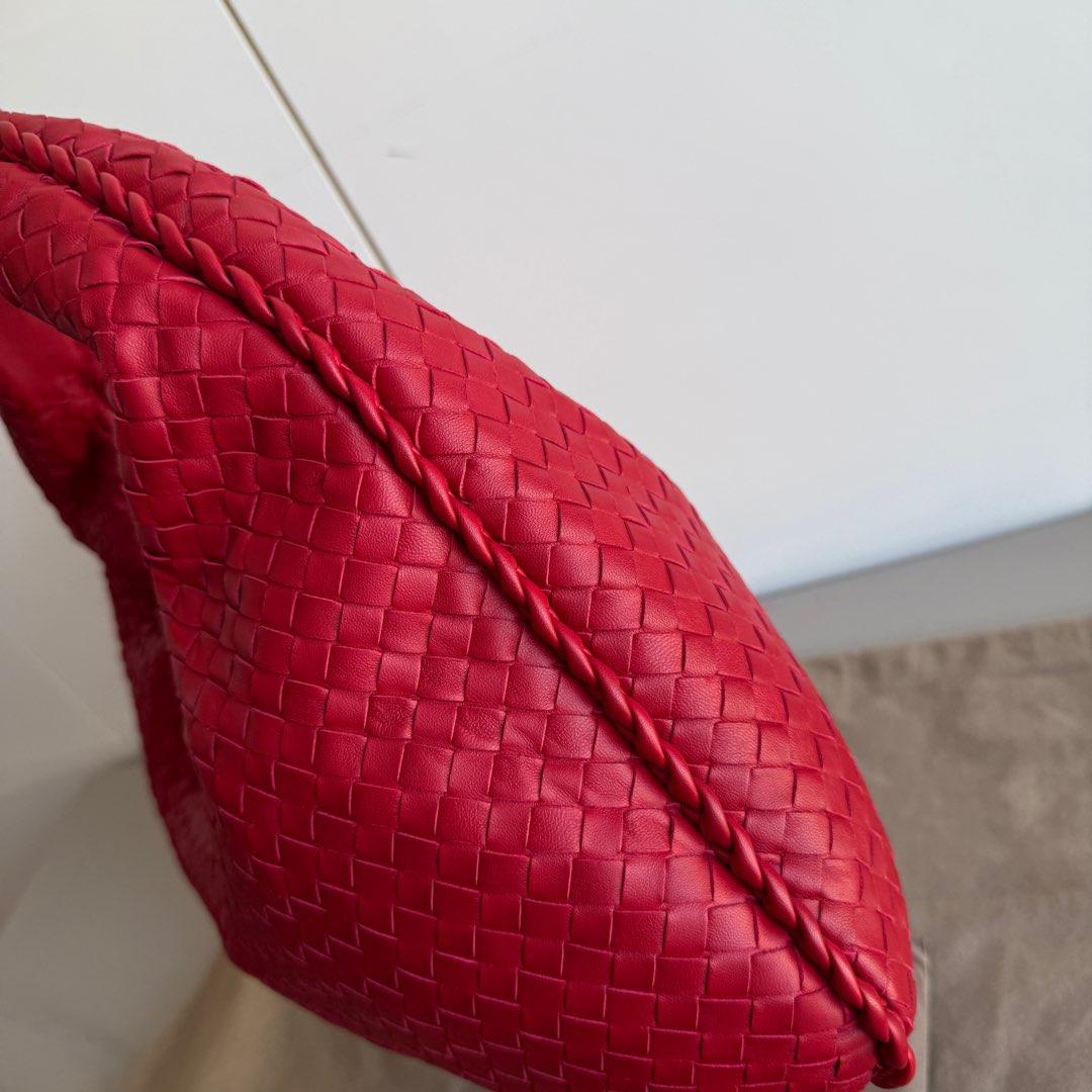 Bottega Veneta Veneta Hobo Medium Red Intrecciato Leather Bag 47cm 4