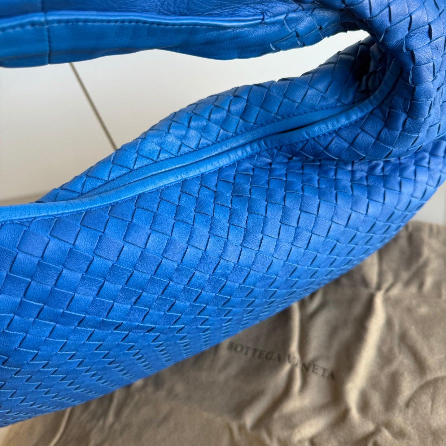 Bottega Veneta Veneta Hobo Medium Royal Blue Intrecciato Leather Bag 47cm 7