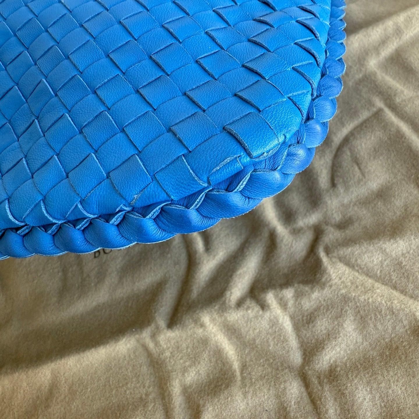 Bottega Veneta Veneta Hobo Medium Royal Blue Intrecciato Leather Bag 47cm 1