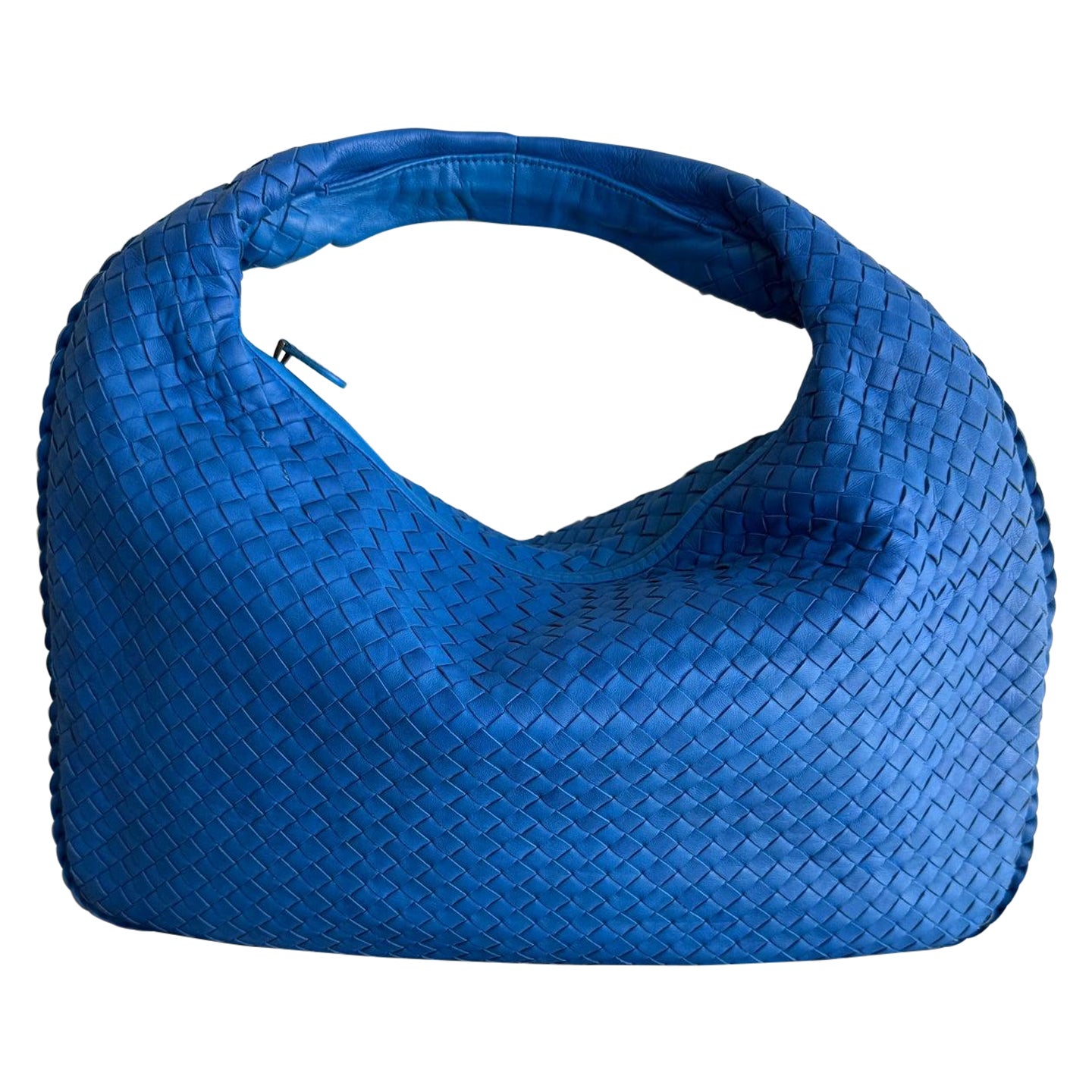 Bottega Veneta Veneta Hobo Medium Royal Blue Intrecciato Leather Bag 47cm