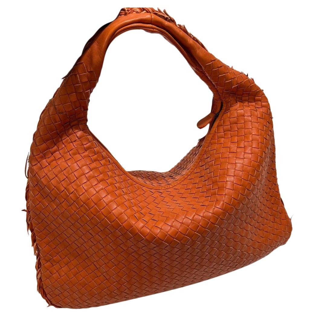 Bottega Veneta Veneta Hobo Medium with Fringe Edges Intrecciato Leather Bag 47cm