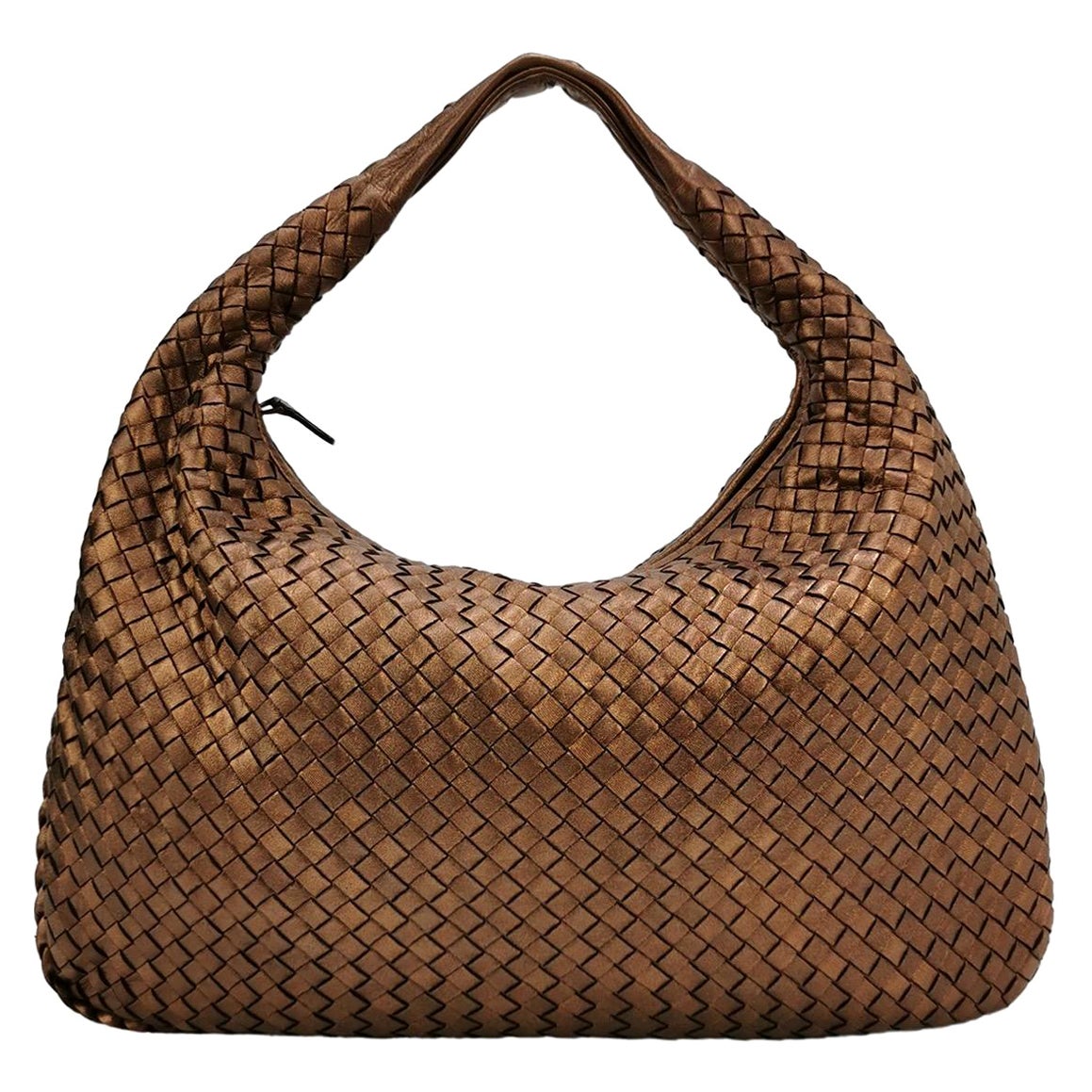 Bottega Veneta Veneta Hobo Metallic Copper Leather Large 47cm in vendita