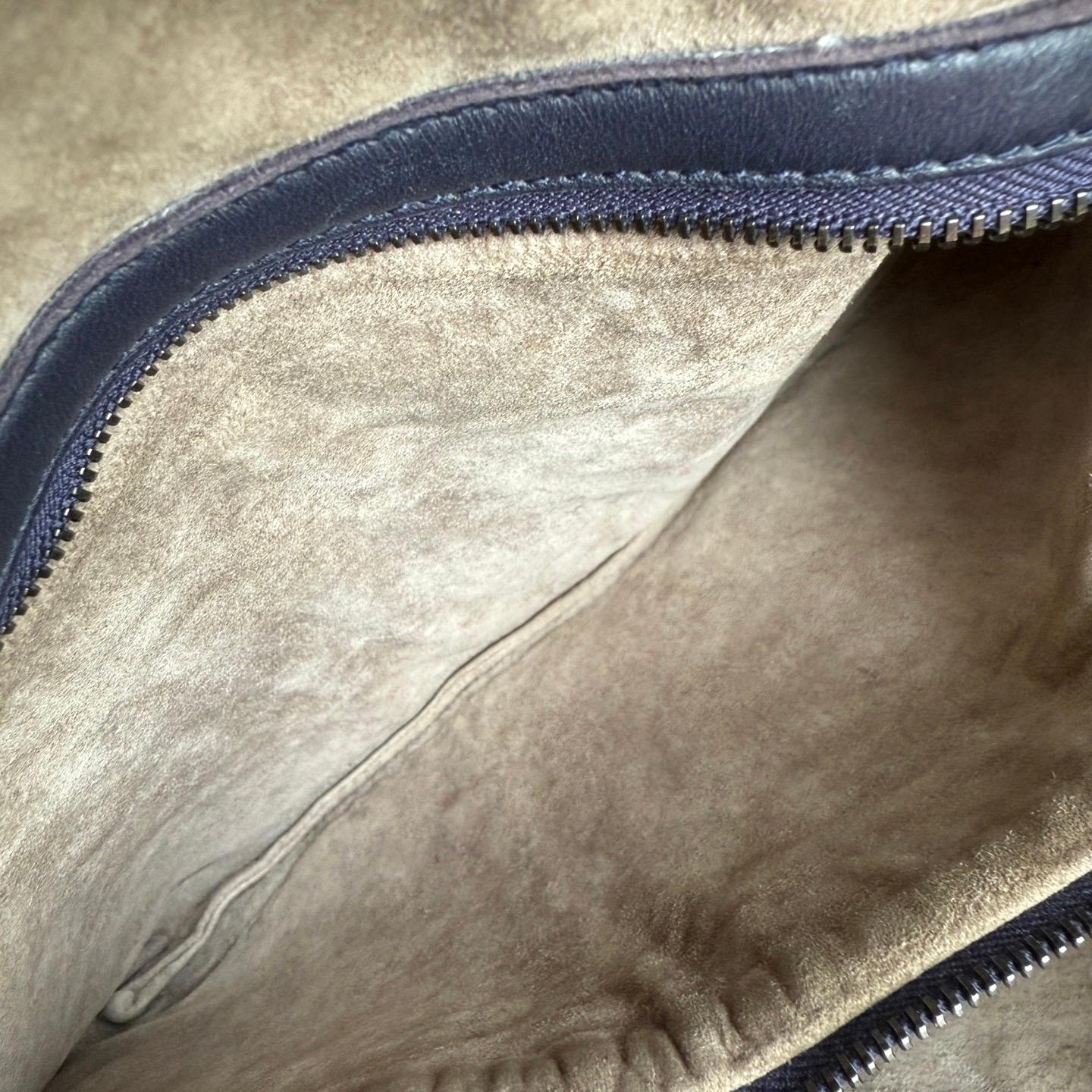 Bottega Veneta Veneta Hobo Midnight Blue Dark Navy Intrecciato Leather Bag 47cm 9