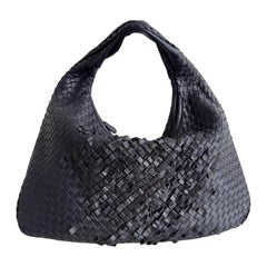 Bottega Veneta Veneta Hobo Midnight Blue Dark Navy Intrecciato Leather Bag 47cm
