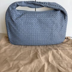 Bottega Veneta Veneta Hobo Misty Blue Intrecciato Leather Bag Medium 45cm