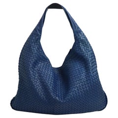 Bottega Veneta Veneta Hobo Navy Leather Bag Maxi 54cm