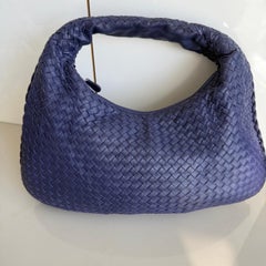 Bottega Veneta Veneta Hobo Navy Leather Intrecciato 47cm