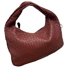 Used Bottega Veneta Veneta Hobo Small Burgundy 40cm Lambskin Leather