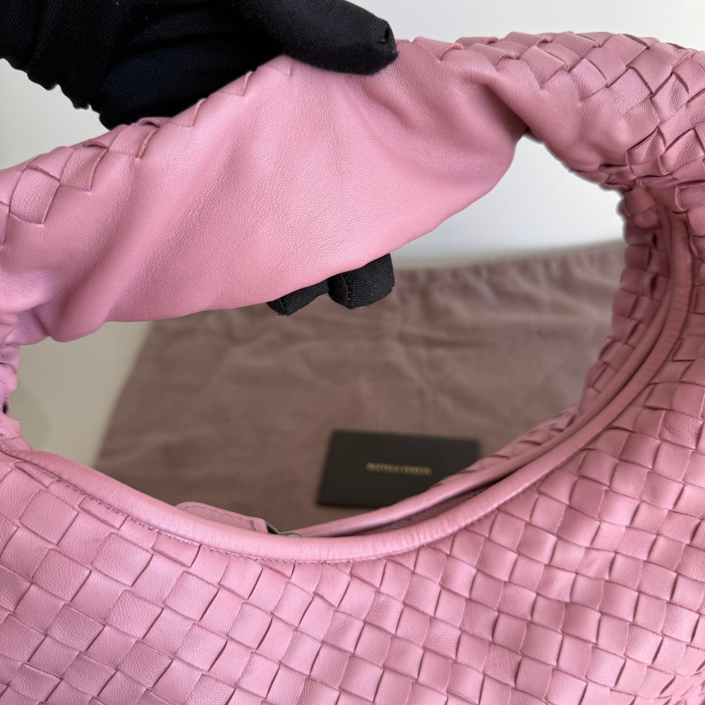 Bottega Veneta Veneta Hobo Small Mauve Pink Intrecciato Leather Bag 40cm For Sale 7
