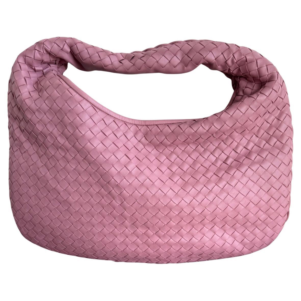 Bottega Veneta Veneta Hobo Small Mauve Pink Intrecciato Leather Bag 40cm