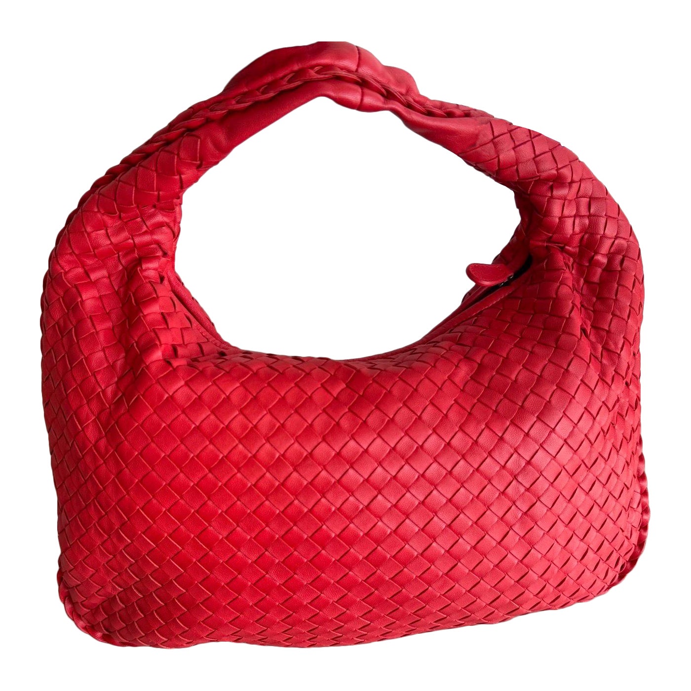 Bottega Veneta Veneta Hobo Small Red 40cm Lambskin Leather