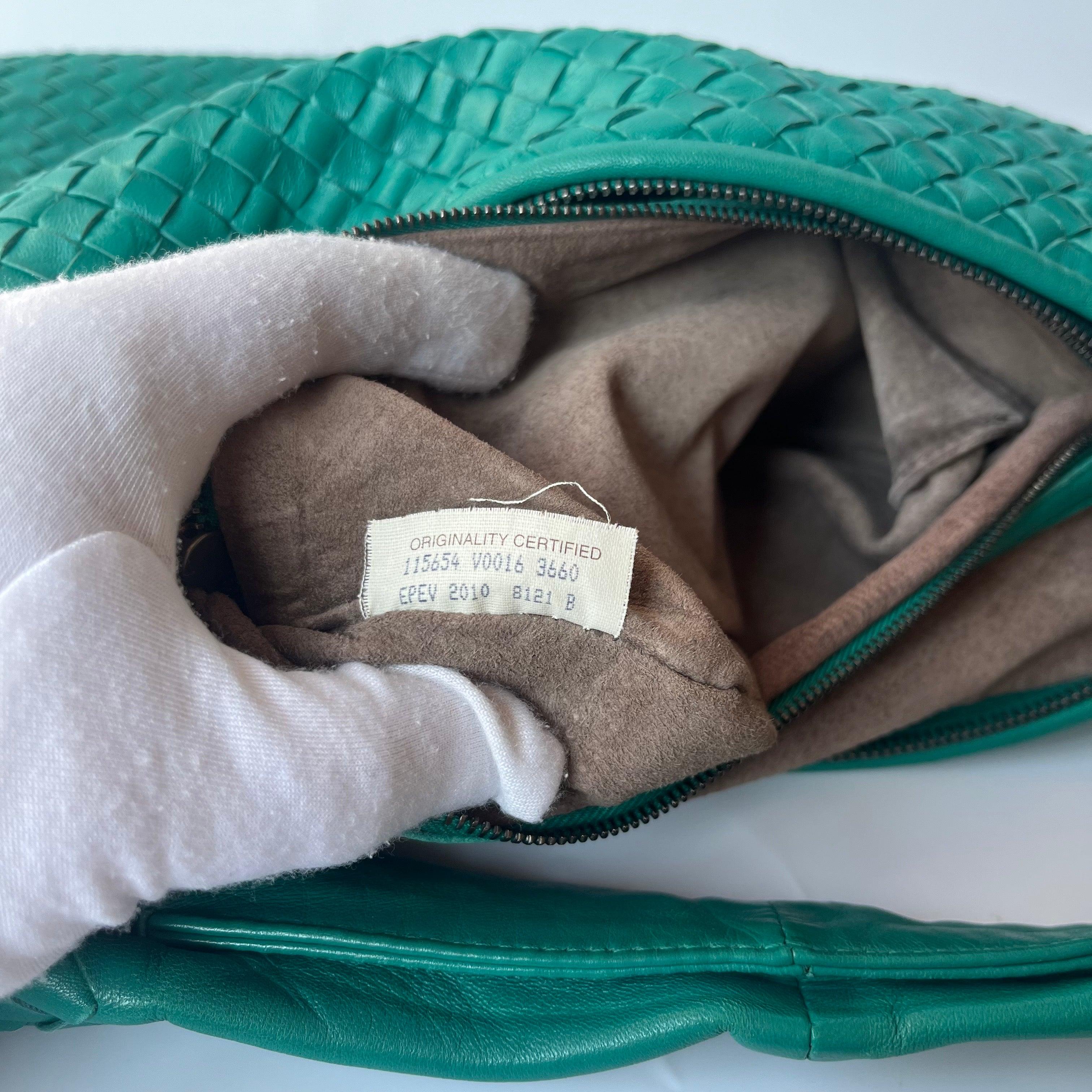 Bottega Veneta Veneta Hobo Teal Green 45cm Lambskin Leather For Sale 9