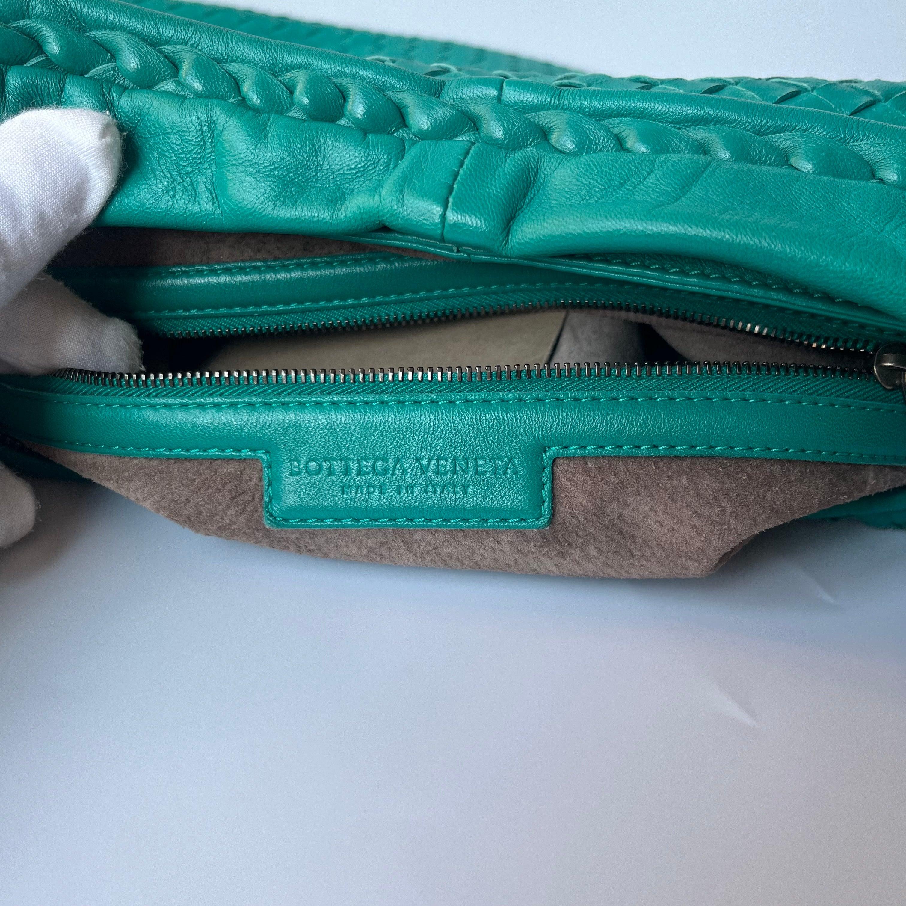 Bottega Veneta Veneta Hobo Teal Green 45cm Lambskin Leather For Sale 10
