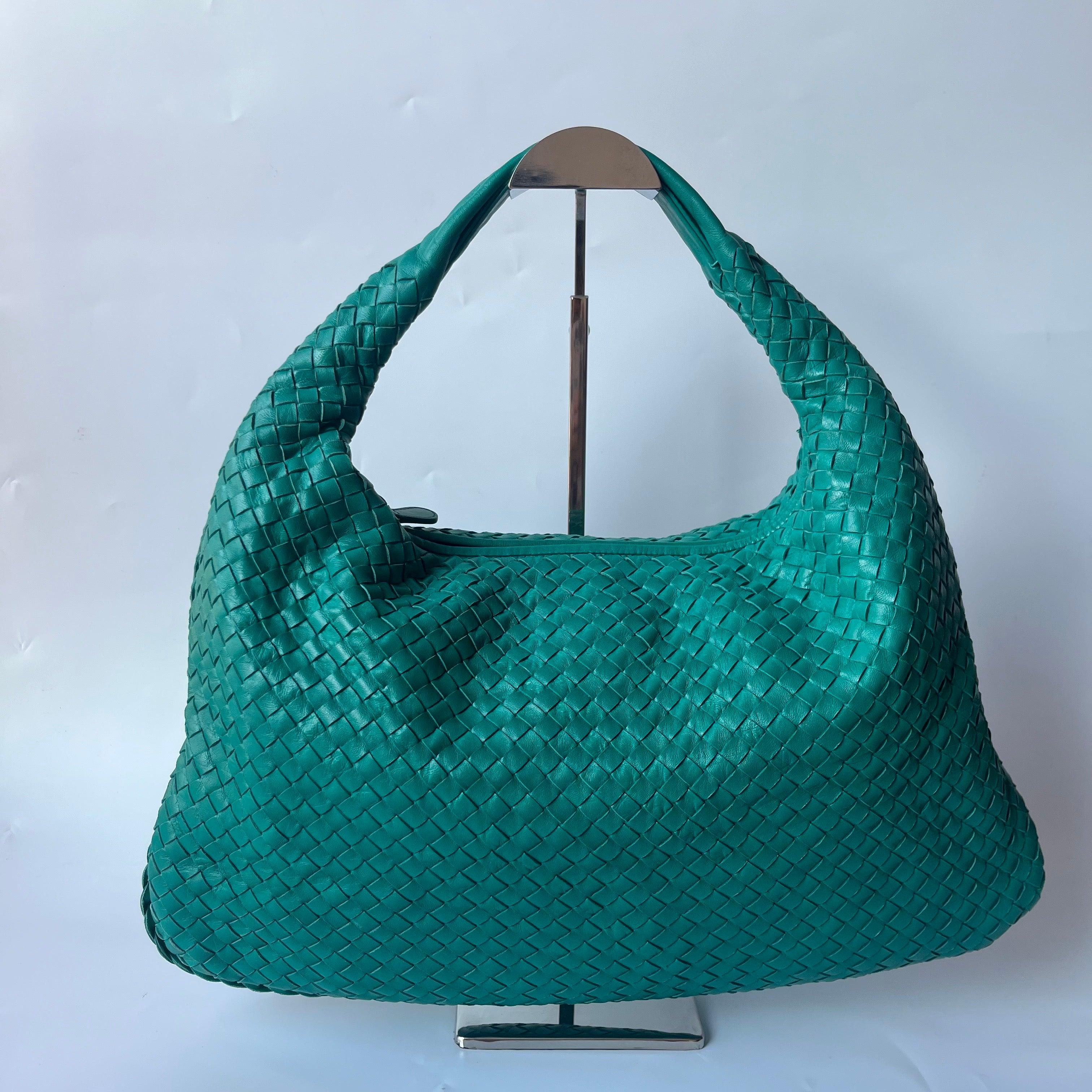 Bottega Veneta Veneta Hobo Teal Green 45cm Lambskin Leather
 These are professional photos of the actual bag.
 This Bottega Veneta Veneta Bag is an exceptional piece of luxury, crafted from iconic lambskin leather with the instantly recognizable