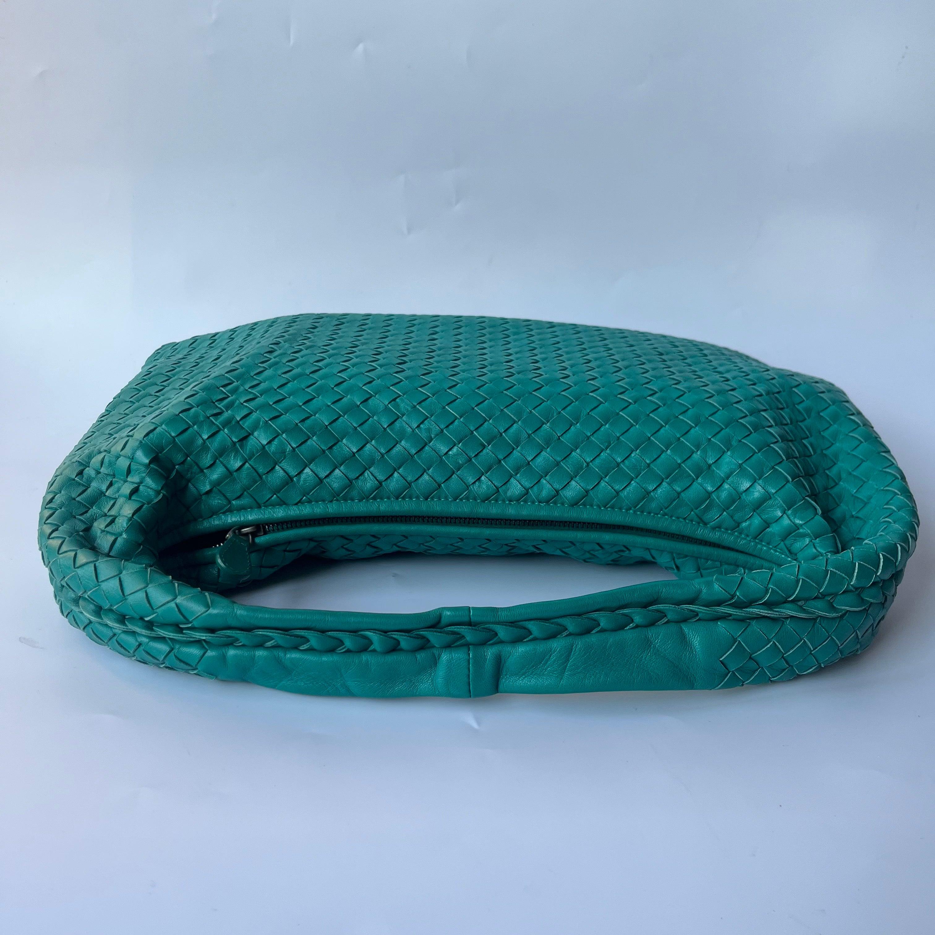 Bottega Veneta Veneta Hobo Teal Green 45cm Lambskin Leather For Sale 1