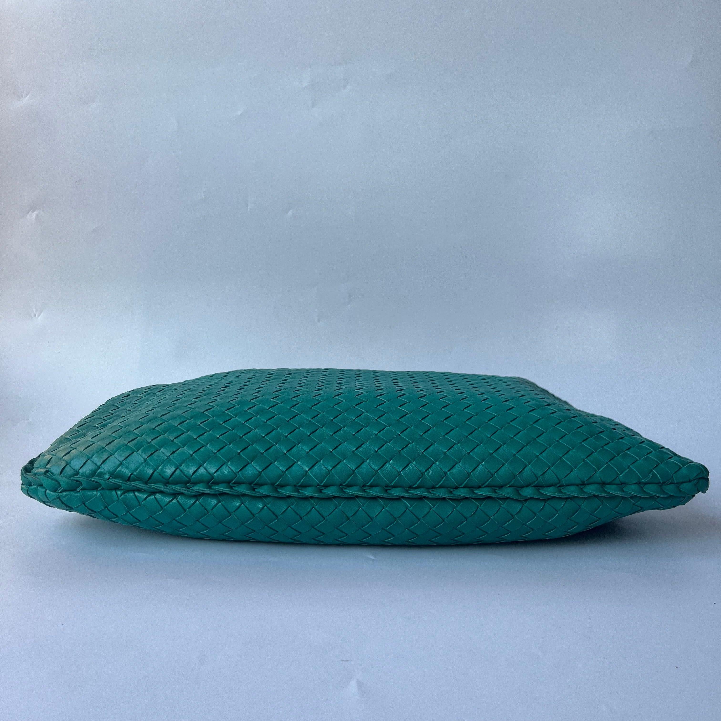 Bottega Veneta Veneta Hobo Teal Green 45cm Lambskin Leather For Sale 2