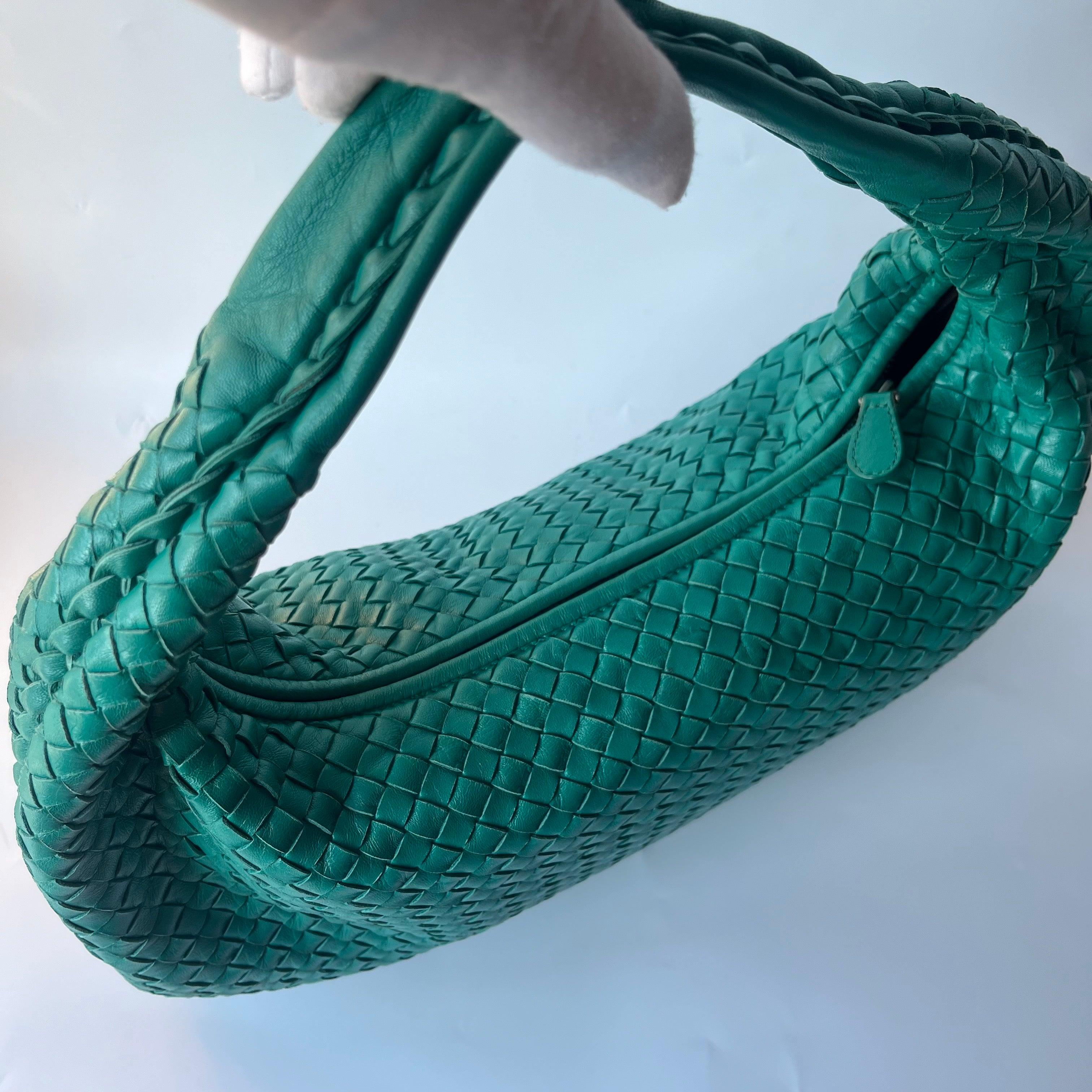 Bottega Veneta Veneta Hobo Teal Green 45cm Lambskin Leather For Sale 4