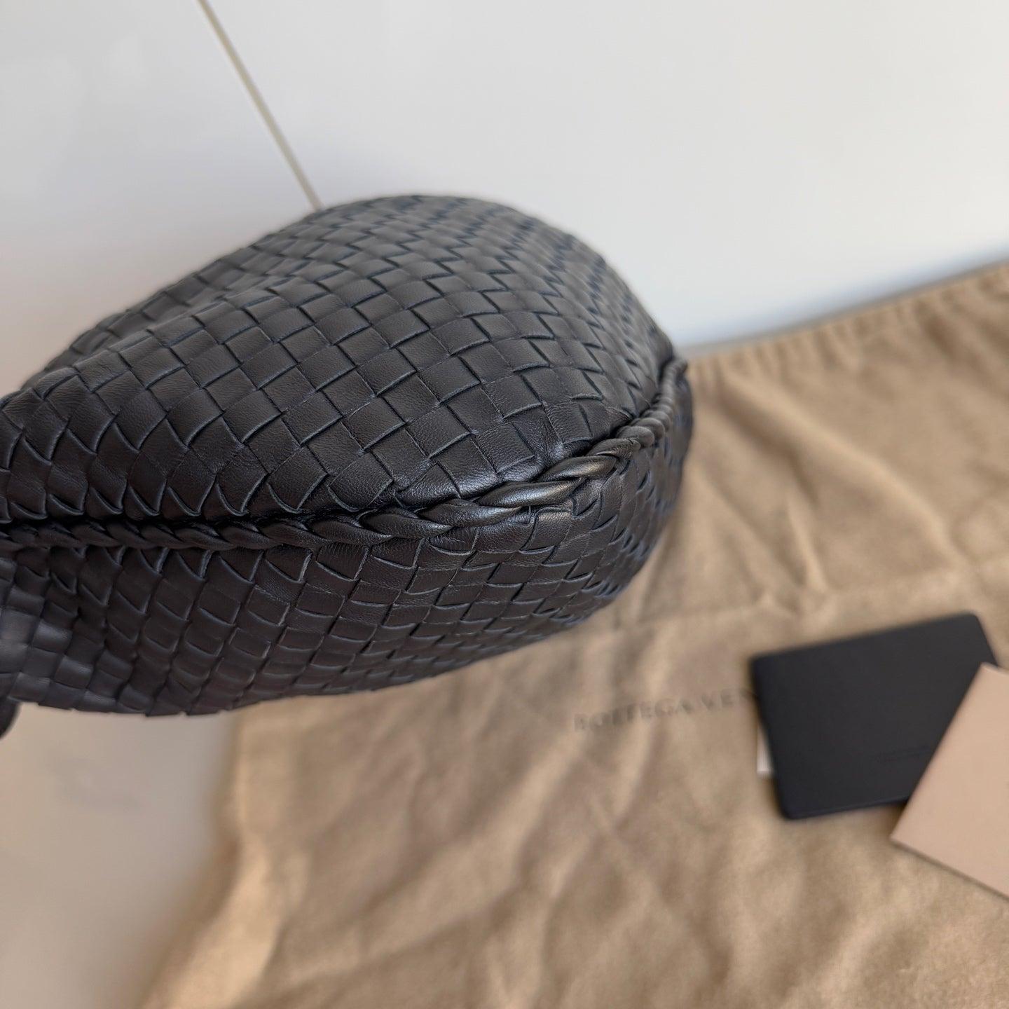 Bottega Veneta Veneta Bolso Hobo Intrecciato Grande Piel de cordero negra 48cm 6