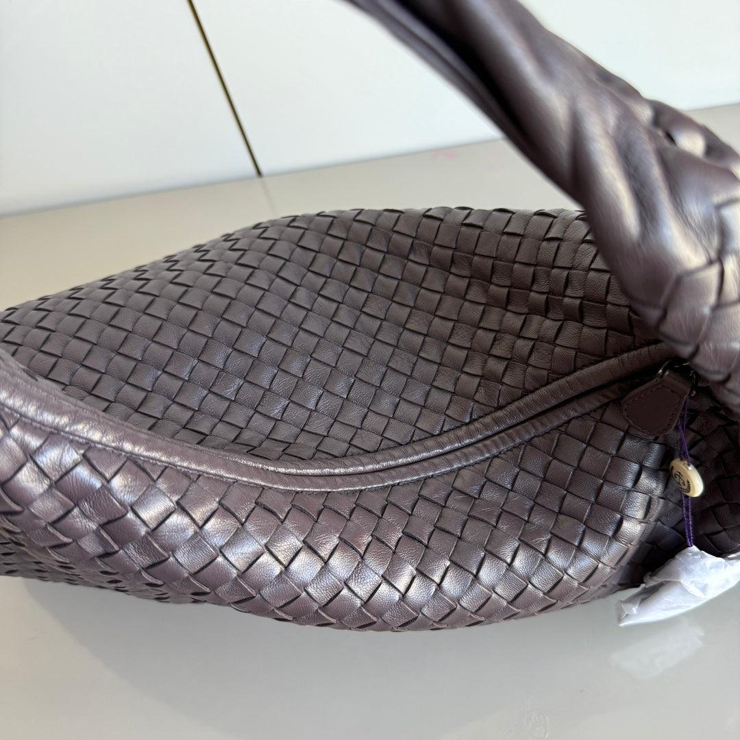 Bottega Veneta Veneta Intrecciato Hobo Large Dark Chocolate Brown leather 47cm 7