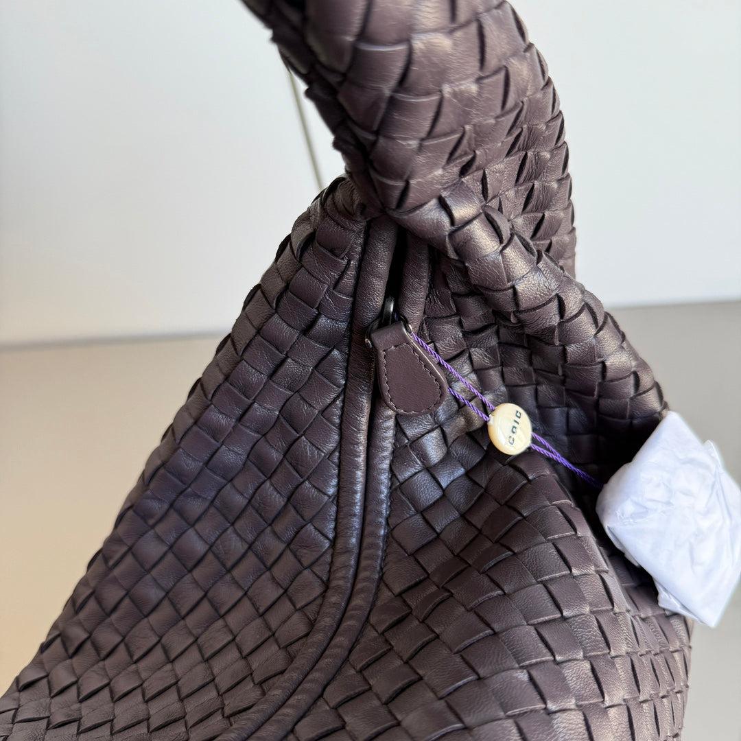 Bottega Veneta Veneta Intrecciato Hobo Large Dark Chocolate Brown leather 47cm 9