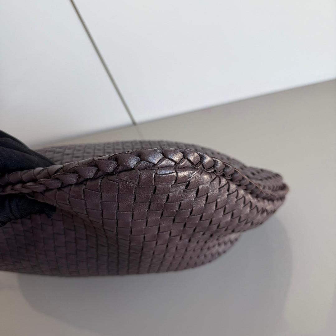 Black Bottega Veneta Veneta Intrecciato Hobo Large Dark Chocolate Brown leather 47cm