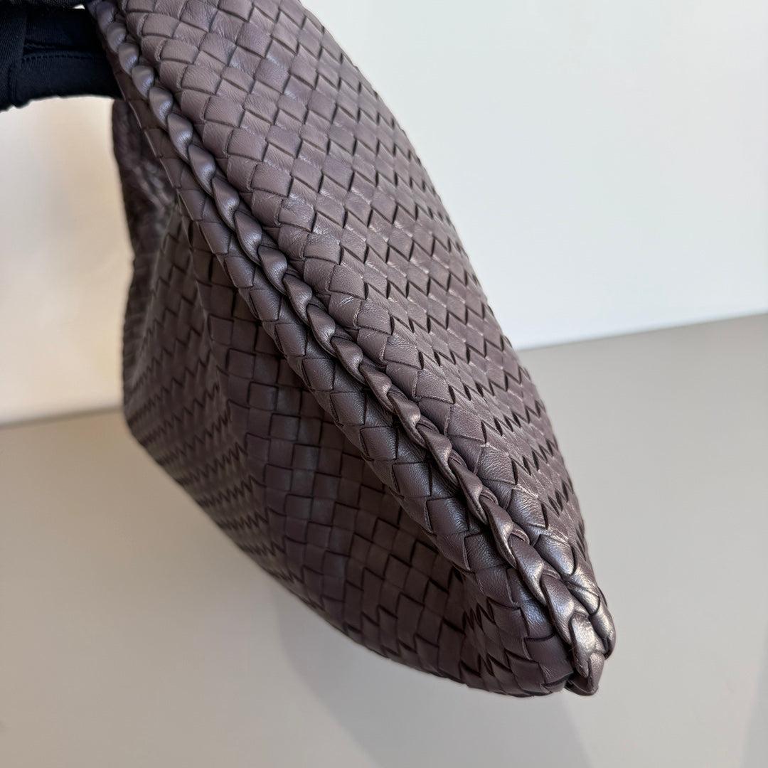 Women's Bottega Veneta Veneta Intrecciato Hobo Large Dark Chocolate Brown leather 47cm