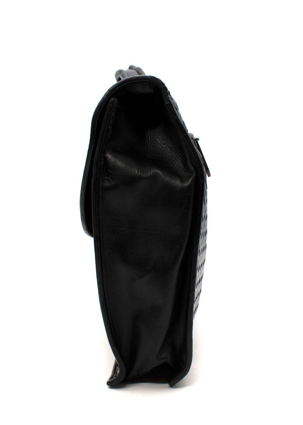 Bottega Veneta Bolso de negocios Vintage de piel negra Intrecciato Negro en venta
