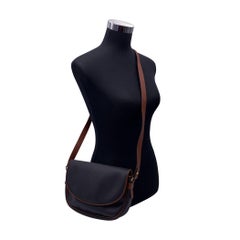 Bottega Veneta Vintage Black Vinyl Canvas Marco Polo Shoulder Bag